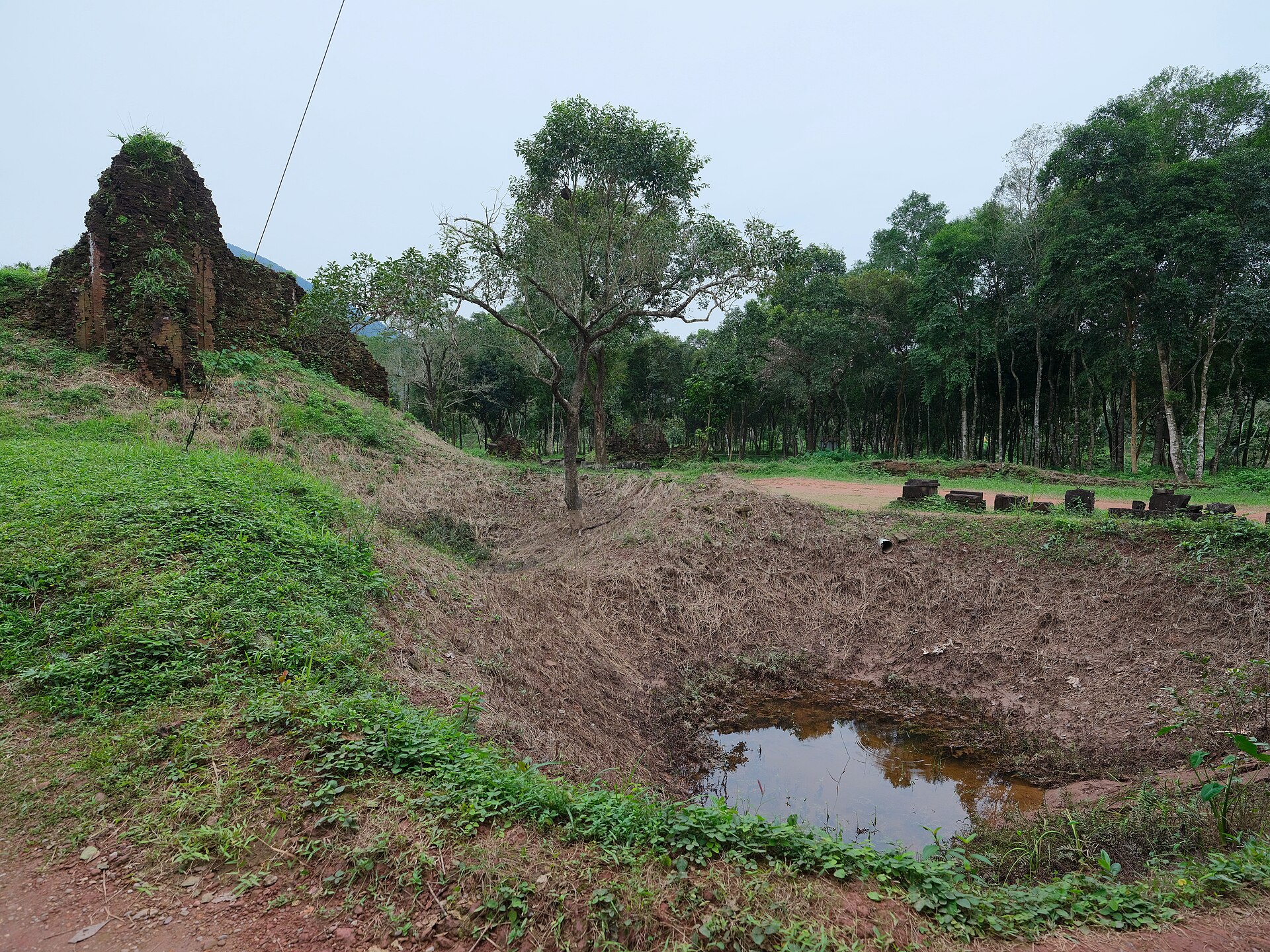 War damage still visible at the site