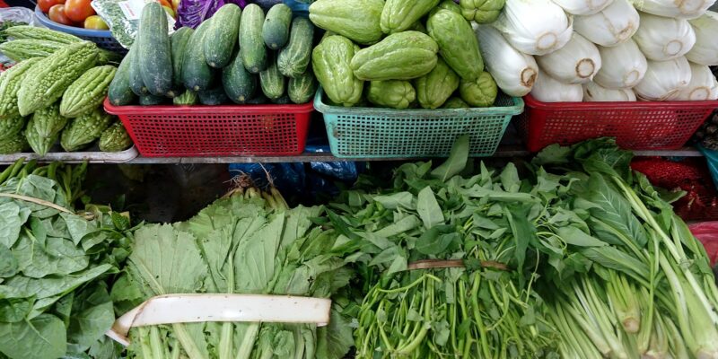 Produce stalls at Han Market in Da Nang